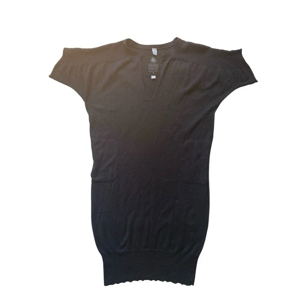 Petit Bateau Cashmere Blend Dress Size 14 Girls XS Womens Gray French Minimalist